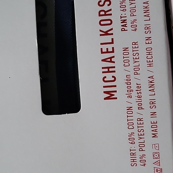 Michael Kors men's 2pc pajama set long sleeve shirt Knit pants size XL NAVY - Picture 4 of 5